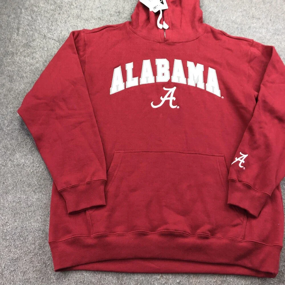 Alabama Crimson Tide Hoodie Mens Large Red NCAA Football C5 Pullover Sweatshirt